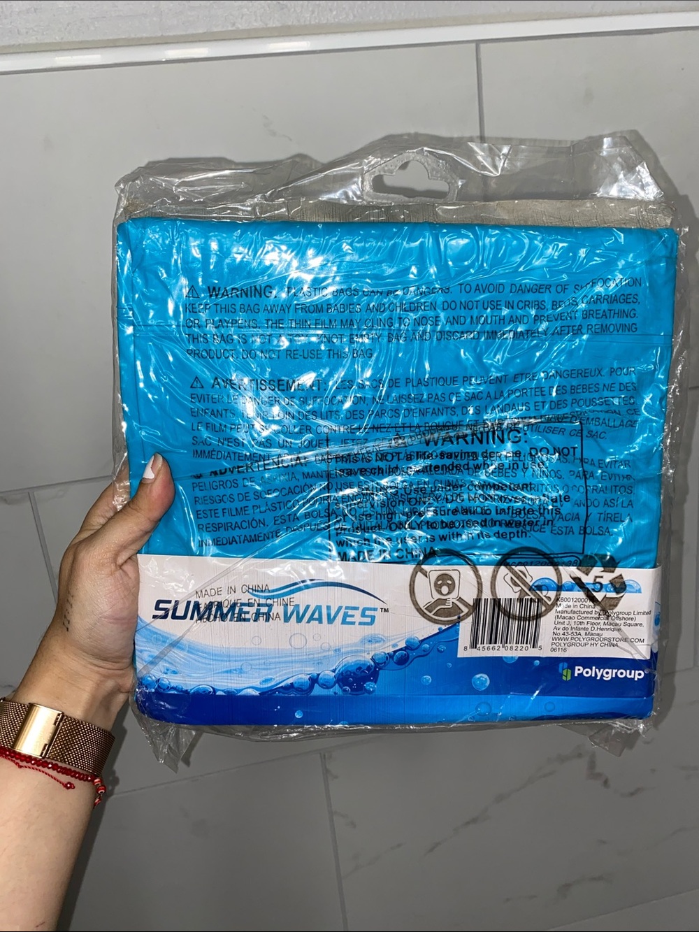 Teal Inflatable Pool Float Mattress - Picture 3 of 3